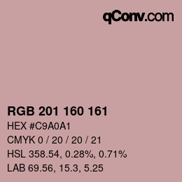 Color code: RGB 201 160 161 | qconv.com