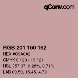 Farbcode: RGB 201 160 162 | qconv.com