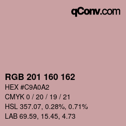 Color code: RGB 201 160 162 | qconv.com