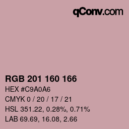 Color code: RGB 201 160 166 | qconv.com