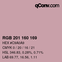 カラーコード: RGB 201 160 169 | qconv.com