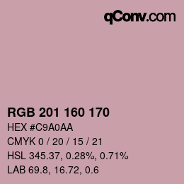 Color code: RGB 201 160 170 | qconv.com