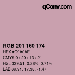 カラーコード: RGB 201 160 174 | qconv.com