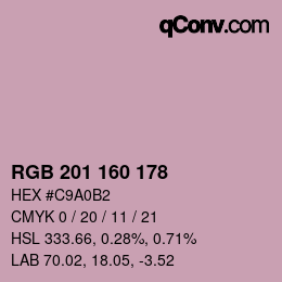 Color code: RGB 201 160 178 | qconv.com