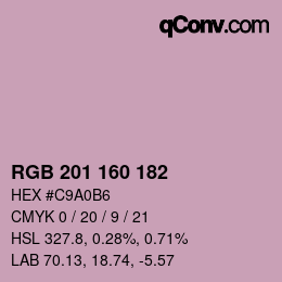 Color code: RGB 201 160 182 | qconv.com