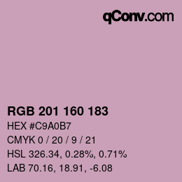Color code: RGB 201 160 183 | qconv.com