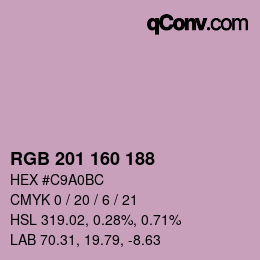 Color code: RGB 201 160 188 | qconv.com