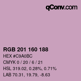 Color code: RGB 201 160 188 | qconv.com