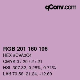 Color code: RGB 201 160 196 | qconv.com