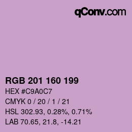 カラーコード: RGB 201 160 199 | qconv.com