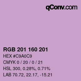 Color code: RGB 201 160 201 | qconv.com