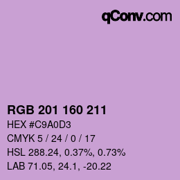 カラーコード: RGB 201 160 211 | qconv.com