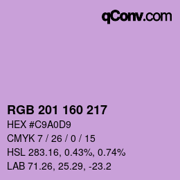 Color code: RGB 201 160 217 | qconv.com