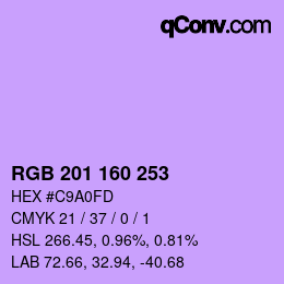 Color code: RGB 201 160 253 | qconv.com