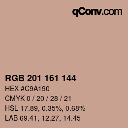 カラーコード: RGB 201 161 144 | qconv.com