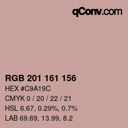 颜色代码: RGB 201 161 156 | qconv.com