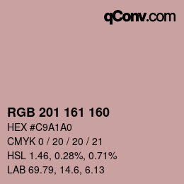 Color code: RGB 201 161 160 | qconv.com