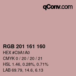 Farbcode: RGB 201 161 160 | qconv.com