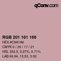 Color code: RGB 201 161 166 | qconv.com