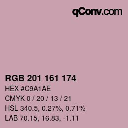 Color code: RGB 201 161 174 | qconv.com