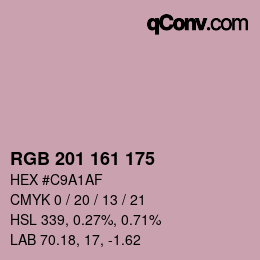 颜色代码: RGB 201 161 175 | qconv.com
