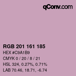 Color code: RGB 201 161 185 | qconv.com