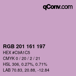 カラーコード: RGB 201 161 197 | qconv.com