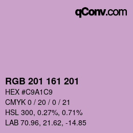 Color code: RGB 201 161 201 | qconv.com