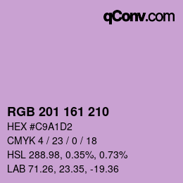 カラーコード: RGB 201 161 210 | qconv.com