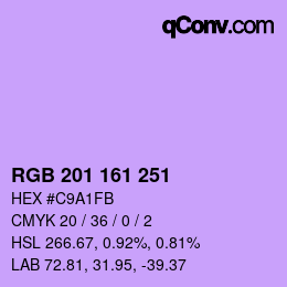 Color code: RGB 201 161 251 | qconv.com