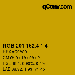 カラーコード: RGB 201 162.4 1.4 | qconv.com