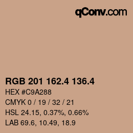 カラーコード: RGB 201 162.4 136.4 | qconv.com
