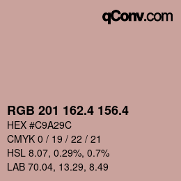 カラーコード: RGB 201 162.4 156.4 | qconv.com