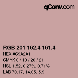 カラーコード: RGB 201 162.4 161.4 | qconv.com