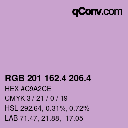 カラーコード: RGB 201 162.4 206.4 | qconv.com