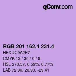 カラーコード: RGB 201 162.4 231.4 | qconv.com