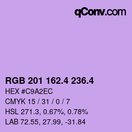 カラーコード: RGB 201 162.4 236.4 | qconv.com