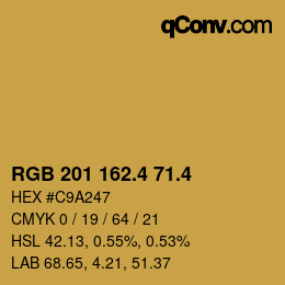 カラーコード: RGB 201 162.4 71.4 | qconv.com