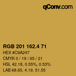 カラーコード: RGB 201 162.4 71 | qconv.com