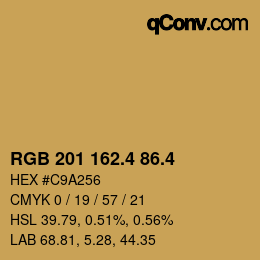 カラーコード: RGB 201 162.4 86.4 | qconv.com