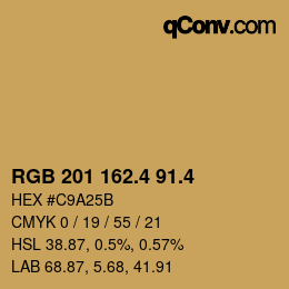 カラーコード: RGB 201 162.4 91.4 | qconv.com