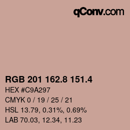 カラーコード: RGB 201 162.8 151.4 | qconv.com