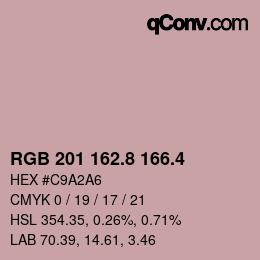 カラーコード: RGB 201 162.8 166.4 | qconv.com