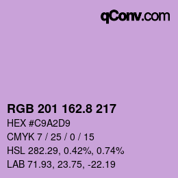 カラーコード: RGB 201 162.8 217 | qconv.com