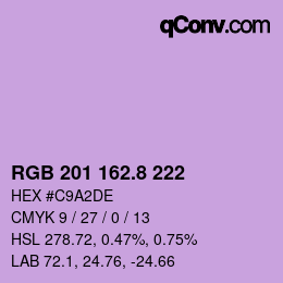 カラーコード: RGB 201 162.8 222 | qconv.com