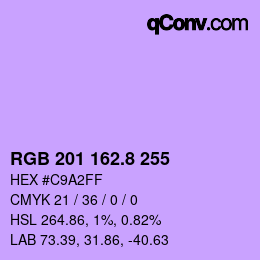 カラーコード: RGB 201 162.8 255 | qconv.com