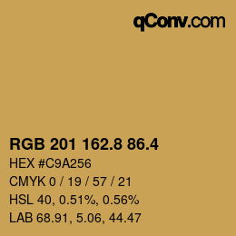 カラーコード: RGB 201 162.8 86.4 | qconv.com