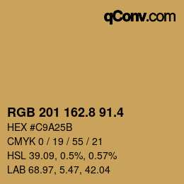 カラーコード: RGB 201 162.8 91.4 | qconv.com