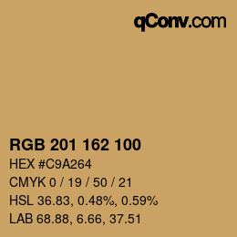 カラーコード: RGB 201 162 100 | qconv.com