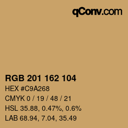 Color code: RGB 201 162 104 | qconv.com